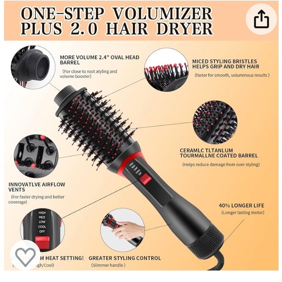 Hair Dryer Brush / Blow Dryer Brush 4in 1 System - Picture 2 of 11